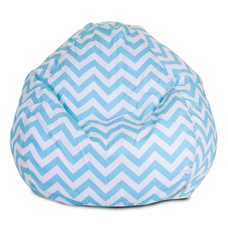 Majestic Home Goods Chevron Cotton Classic Bean Bag Chair Small/Large