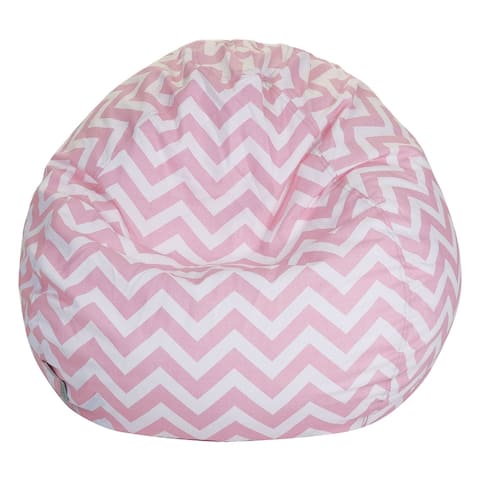Majestic Home Goods Chevron Cotton Classic Bean Bag Chair Small/Large