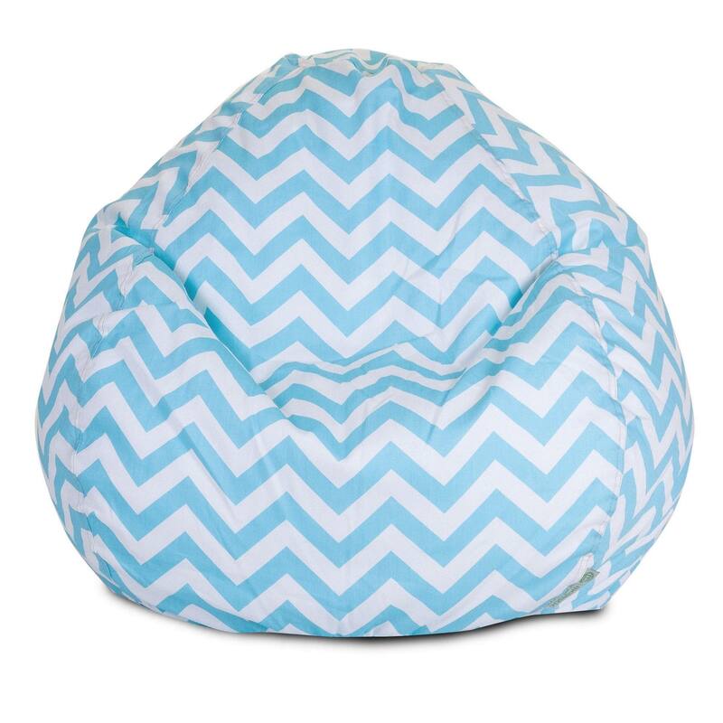 Majestic Home Goods Chevron Cotton Classic Bean Bag Chair Small/Large