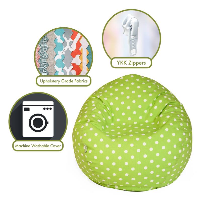 Majestic Home Goods Polka Doot Classic Bean Bag Chair Small/Large
