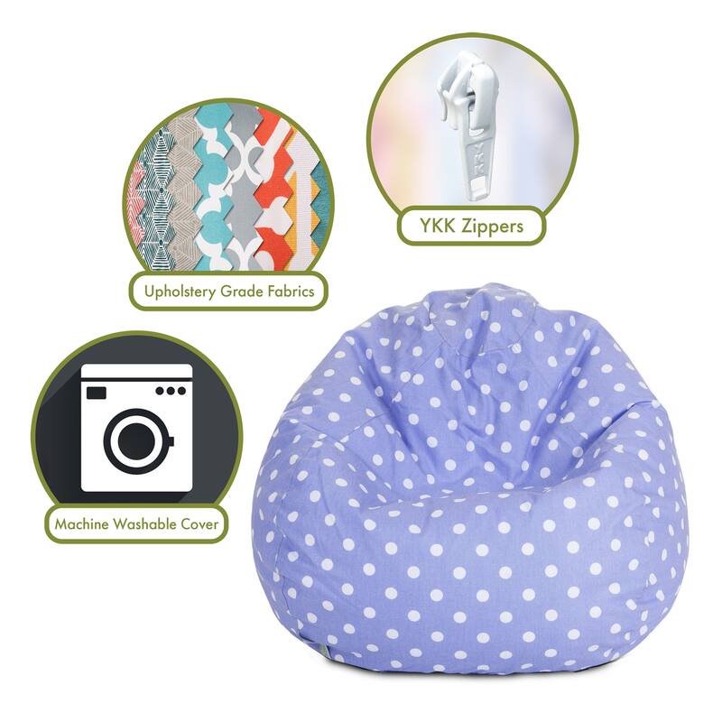 Majestic Home Goods Polka Doot Classic Bean Bag Chair Small/Large