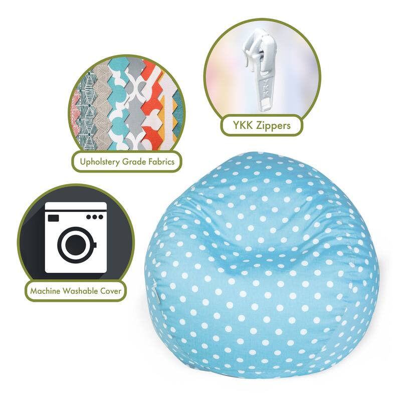 Majestic Home Goods Polka Doot Classic Bean Bag Chair Small/Large