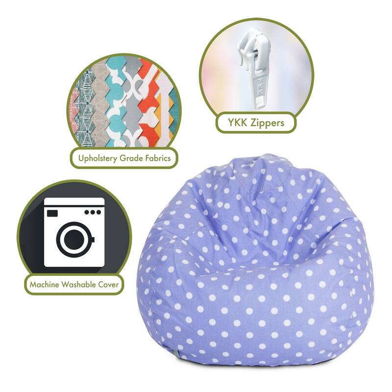 Majestic Home Goods Polka Doot Classic Bean Bag Chair Small/Large