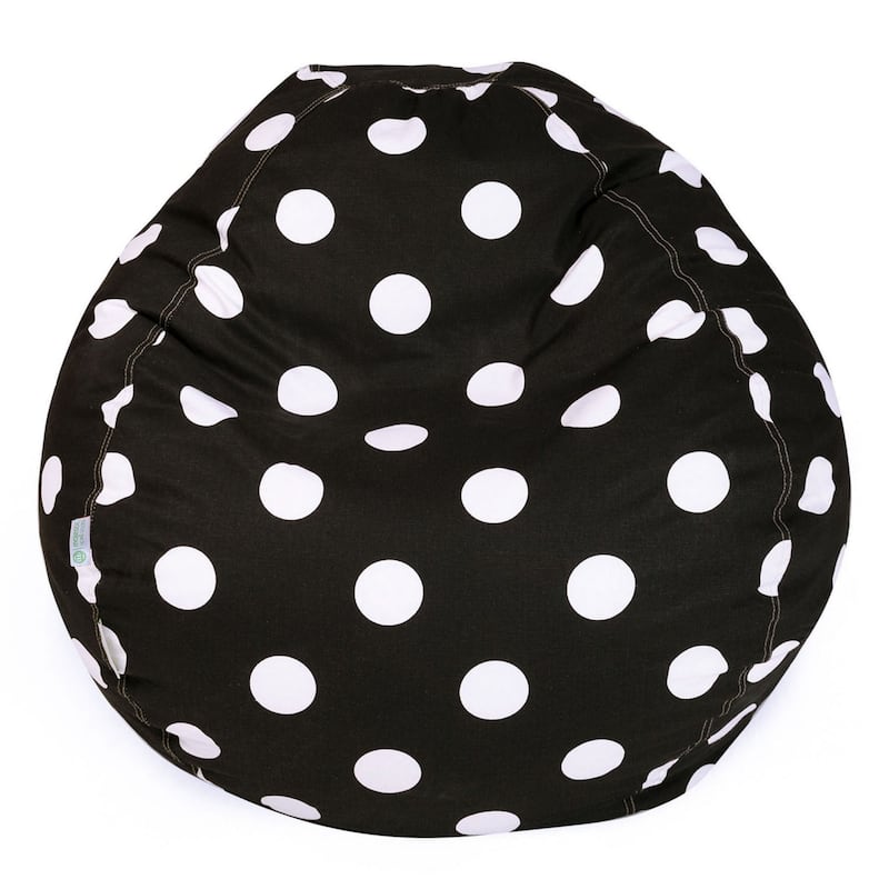 Majestic Home Goods Large Polka Dot Classic Bean Bag Chair Small/Large - Small - Black