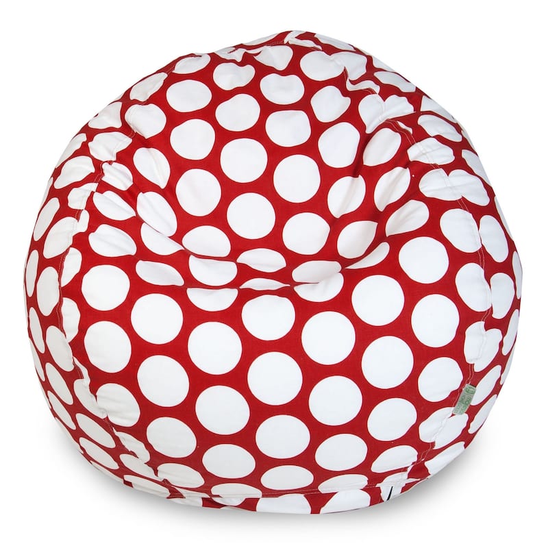 Majestic Home Goods Large Polka Dot Classic Bean Bag Chair Small/Large - Small - Red Hot