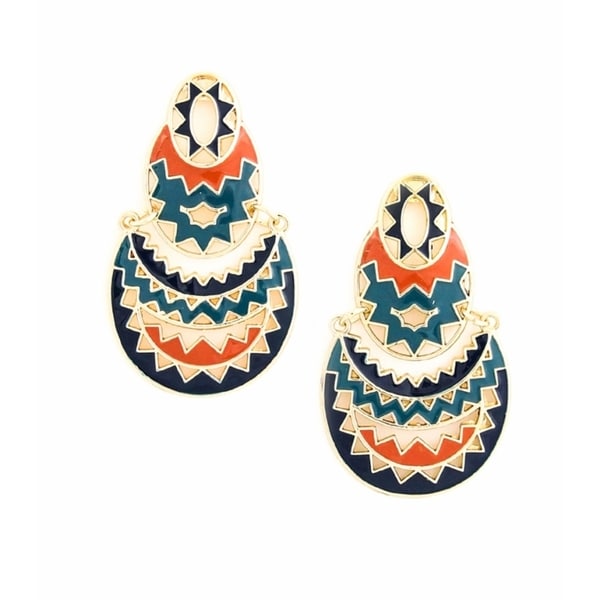 Shop Pretty Little Style Goldtone Aztec Print Dangle Earrings - Free ...