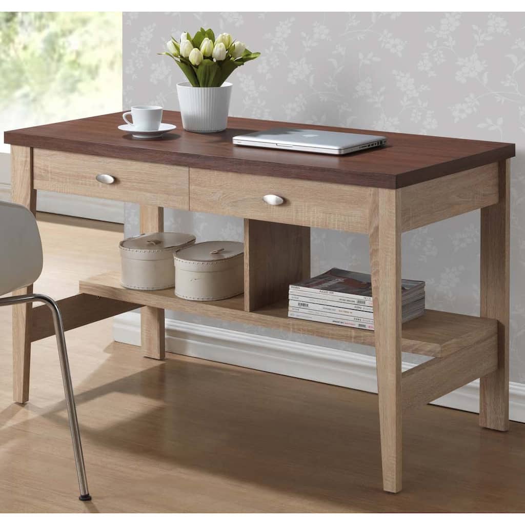 Baxton Studio Fillmore Sonoma Oak Finishing Modern Writing Desk