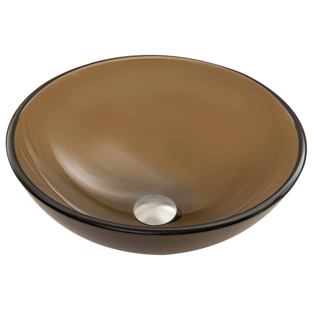 VIGO Sheer Sepia Frost Glass Vessel Sink