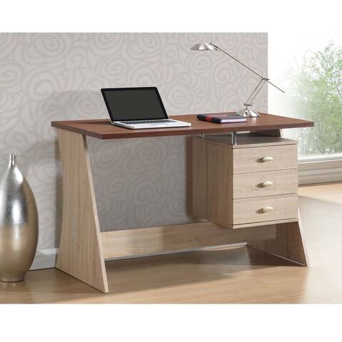 Baxton Studio Parallax Sonoma Oak Finishing Modern Writing Desk