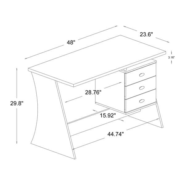 Baxton Studio Parallax Sonoma Oak Finishing Modern Writing Desk Bed