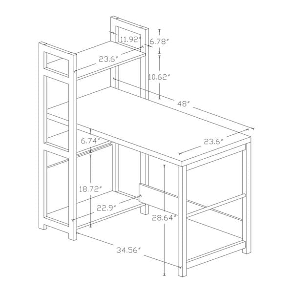 Baxton Studio Hypercube Sonoma Oak Finishing Modern Writing Desk