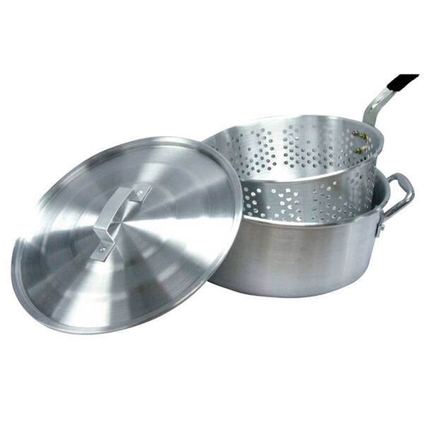 Bayou Classic 10 Quart Stainless Steel Fry Pot with Lid and Basket