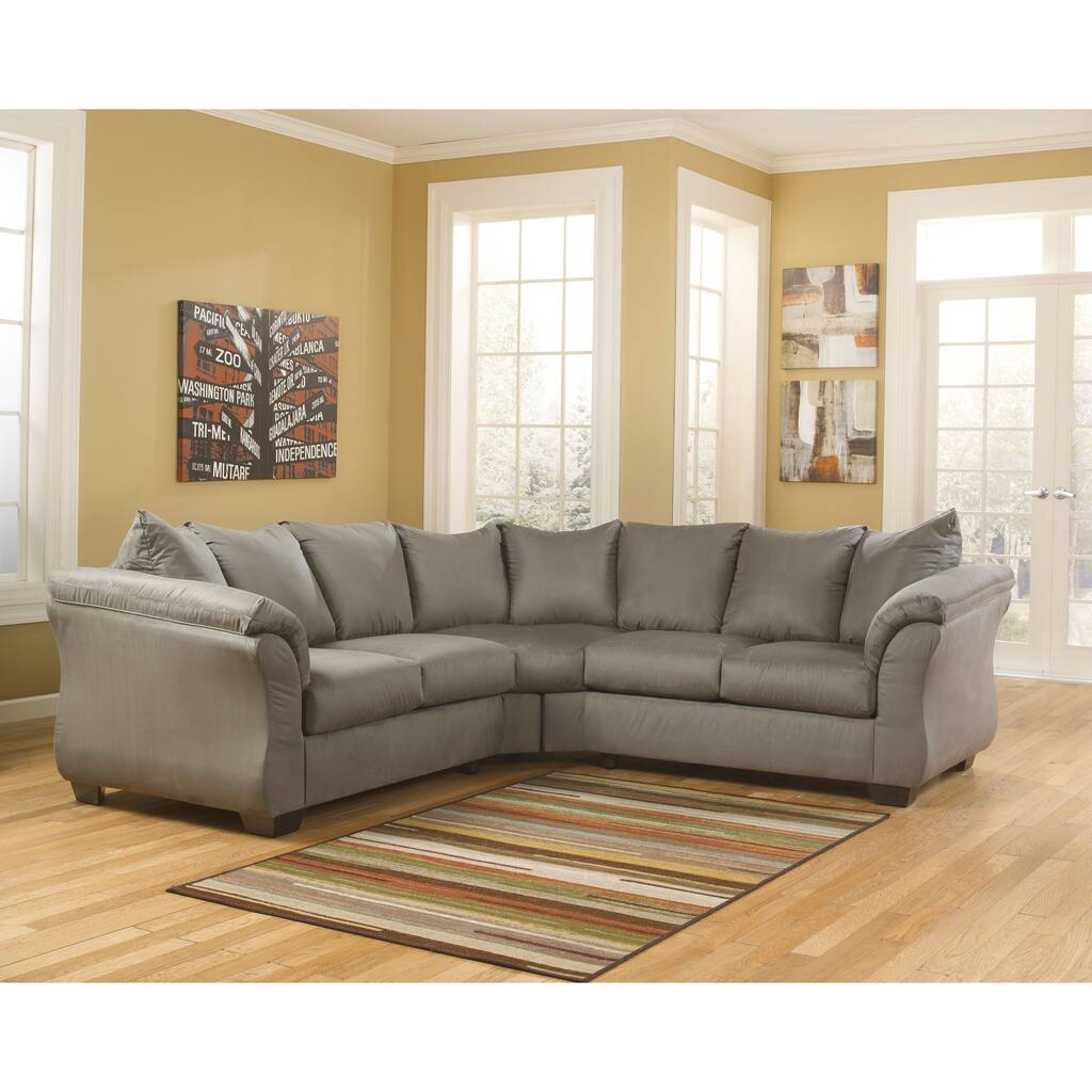 Darcy 2-Piece Cobblestone Loveseat Sectional