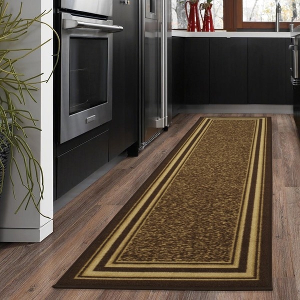 Ottomanson Ottohome Contemporary Bordered Design Brown Rug. Opens flyout.