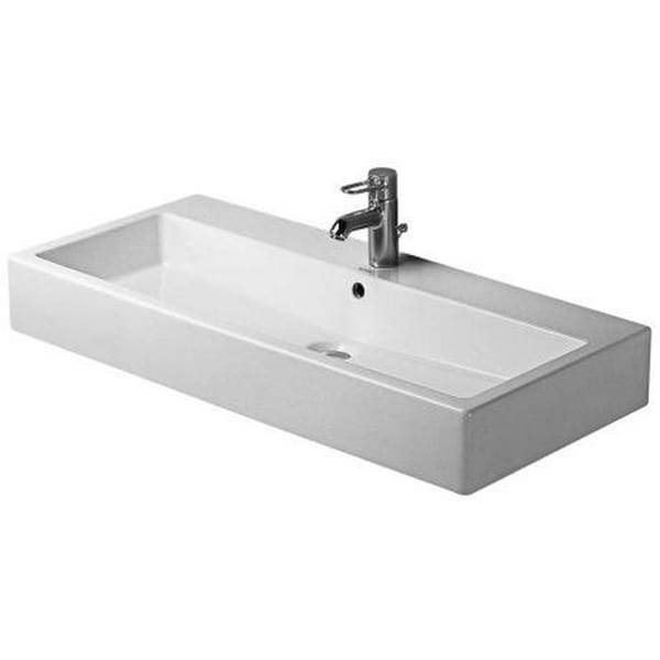 Shop Duravit 39.375-inch Vero White Washbasin with Overflow - Free ...