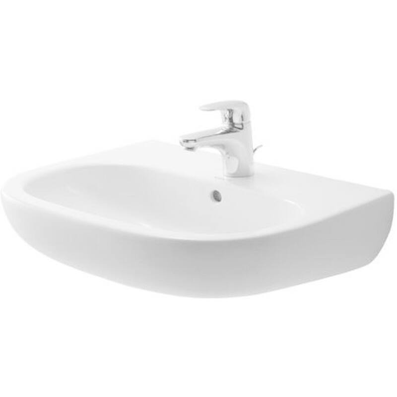 Duravit D-Code 21.625-inch White Washbasin with Overflow 23105500002