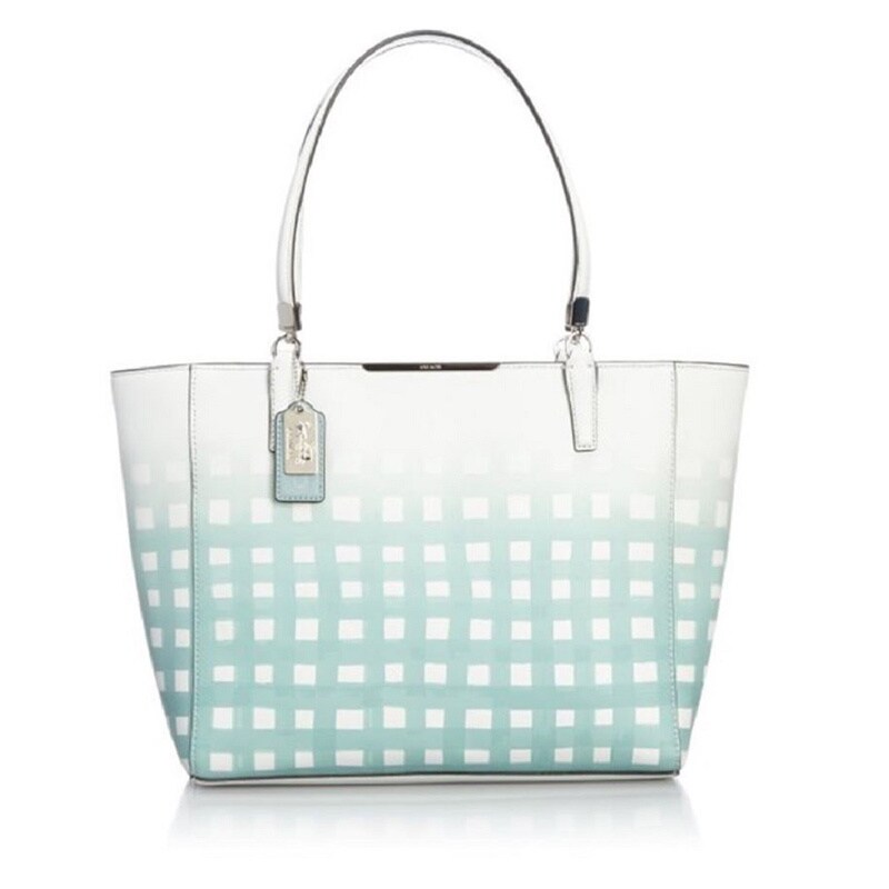 coach tote bag light blue