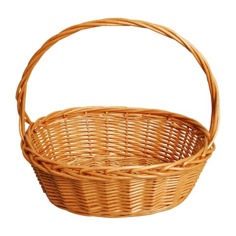 Wald Imports Oval Thick Willow Basket 14.5 inch