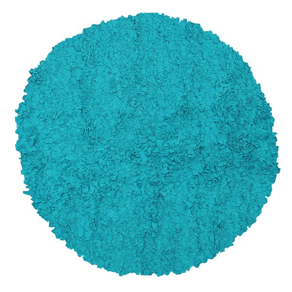 Shop Shaggy Raggy Teal Area Rug 4' Round Free Shipping Today