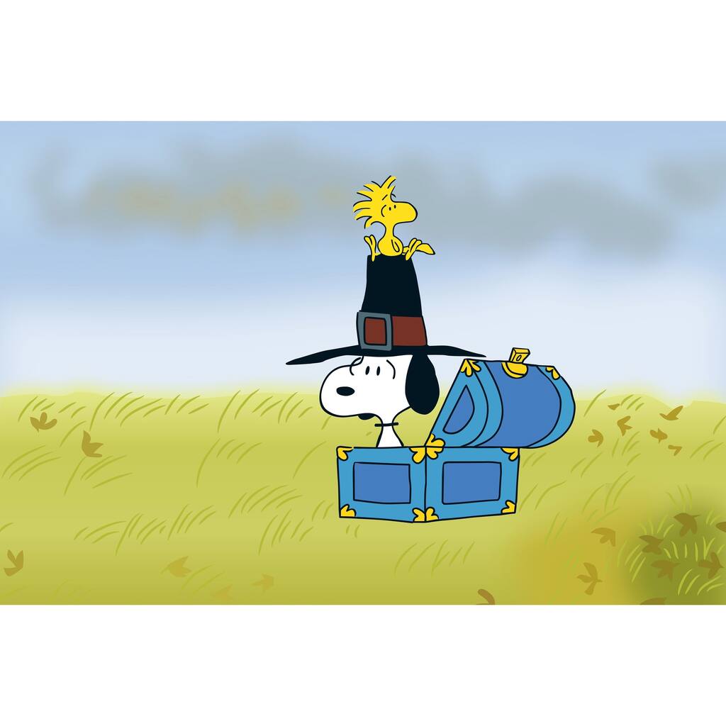 Charles M. Schulz 'Pilgrim Snoopy' Canvas Art - Multi-Color