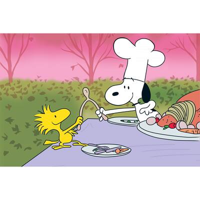 Charles M. Schulz 'Snoopy and Woodstock Wishbone' Canvas Art - Multi-color
