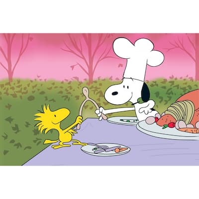 Charles M. Schulz 'Snoopy and Woodstock Wishbone' Canvas Art - Multi-color