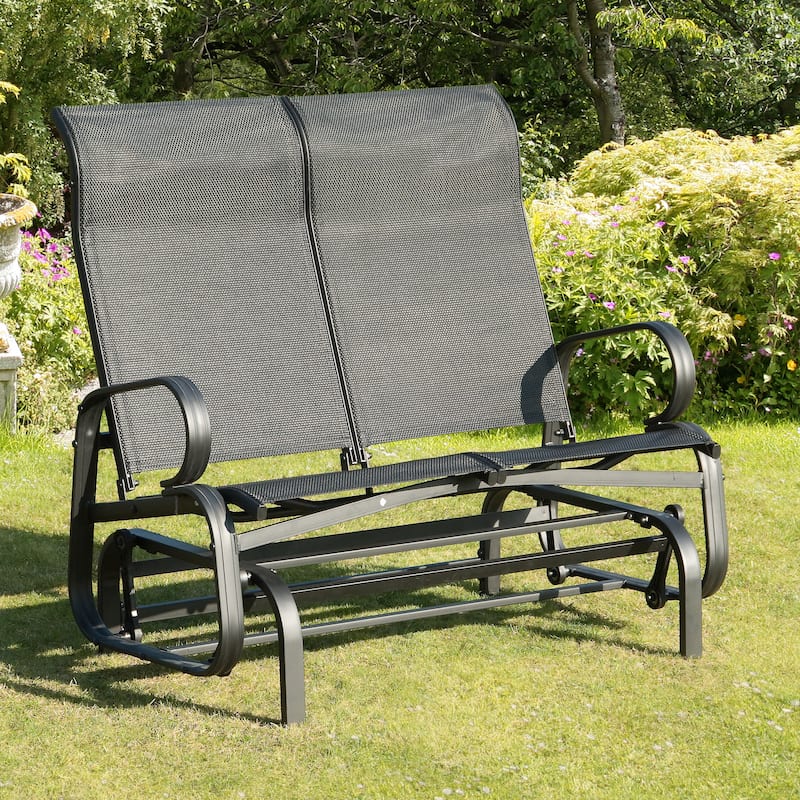 Havana Black Twin Seat Outdoor Glider - Twin - Black