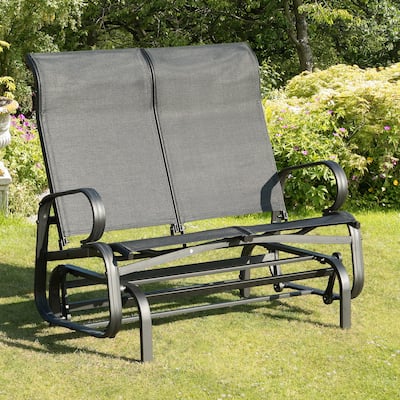 Havana Black Twin Seat Outdoor Glider
