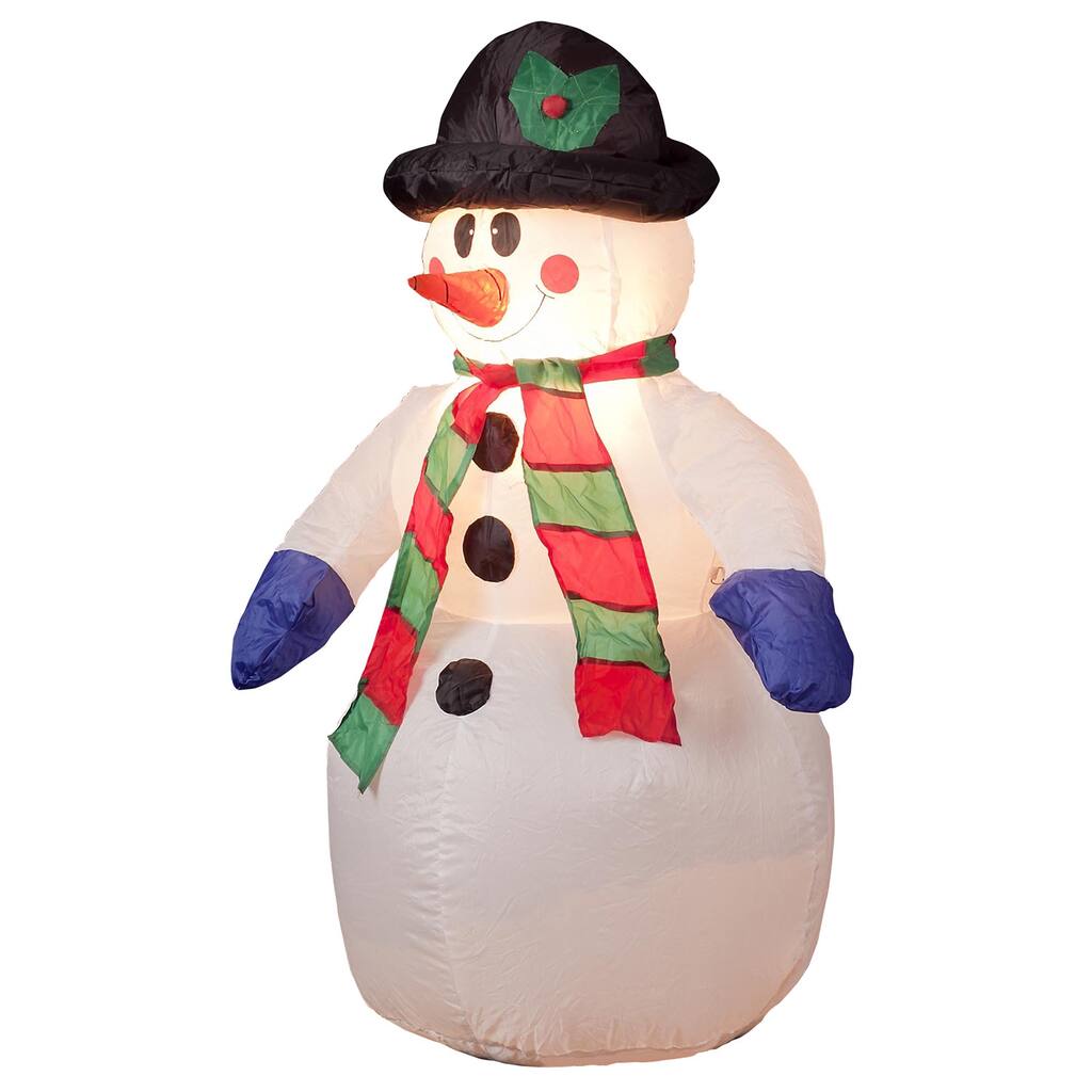 4-foot Illuminated Inflatable Snowman