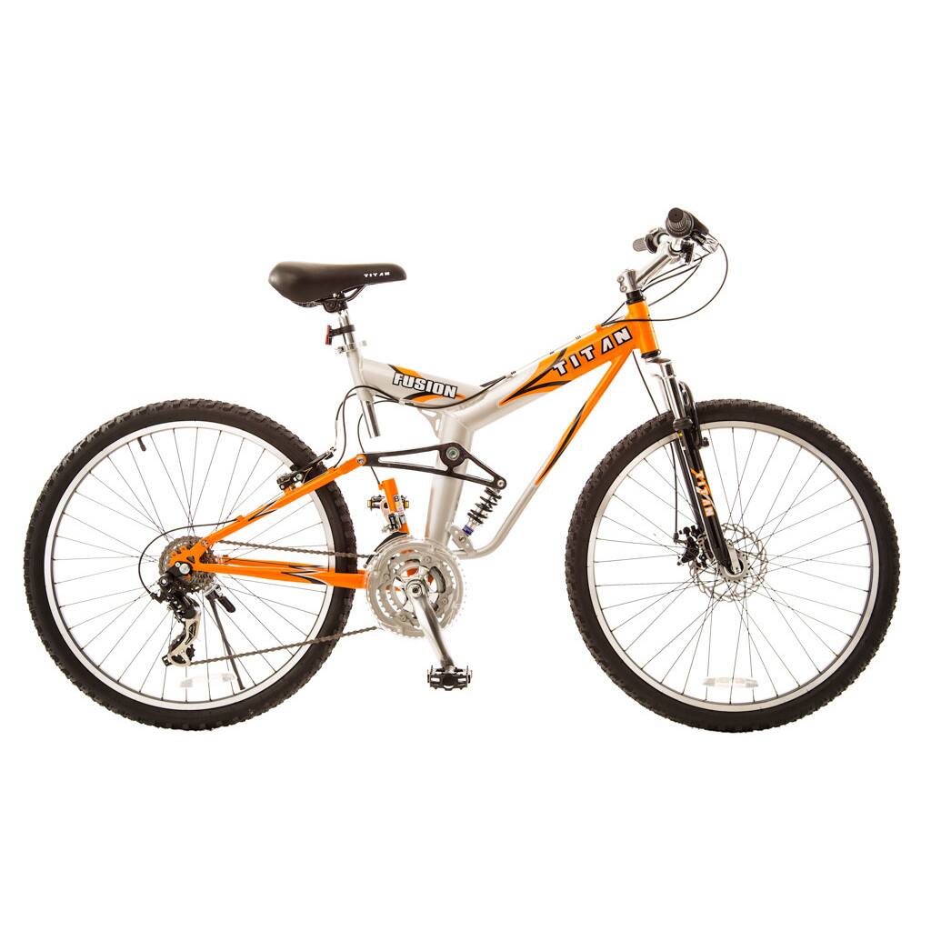 Titan Fusion-Pro Alloy Dual-Suspension All-Terrain Unisex 21-speed Mountain Bike with Disc Brakes