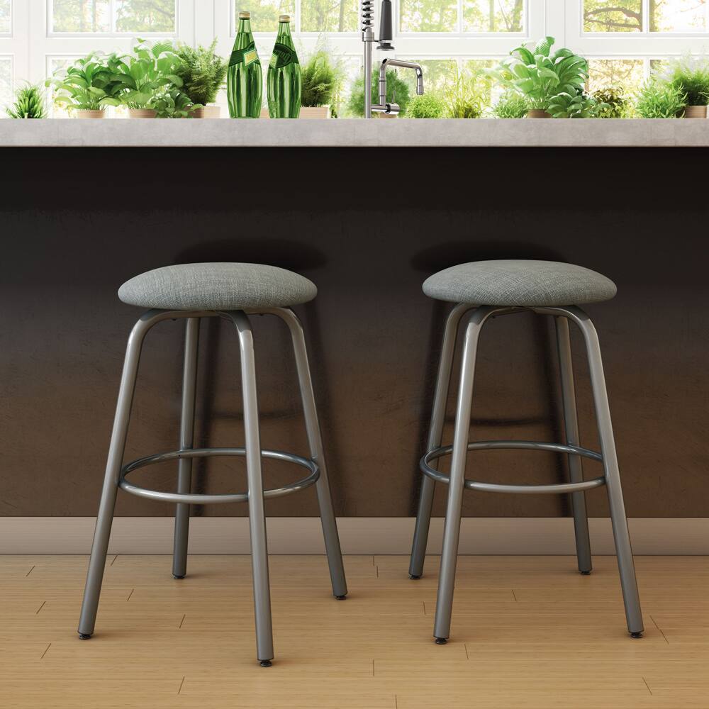 Amisco Log Swivel Metal Counter Stool