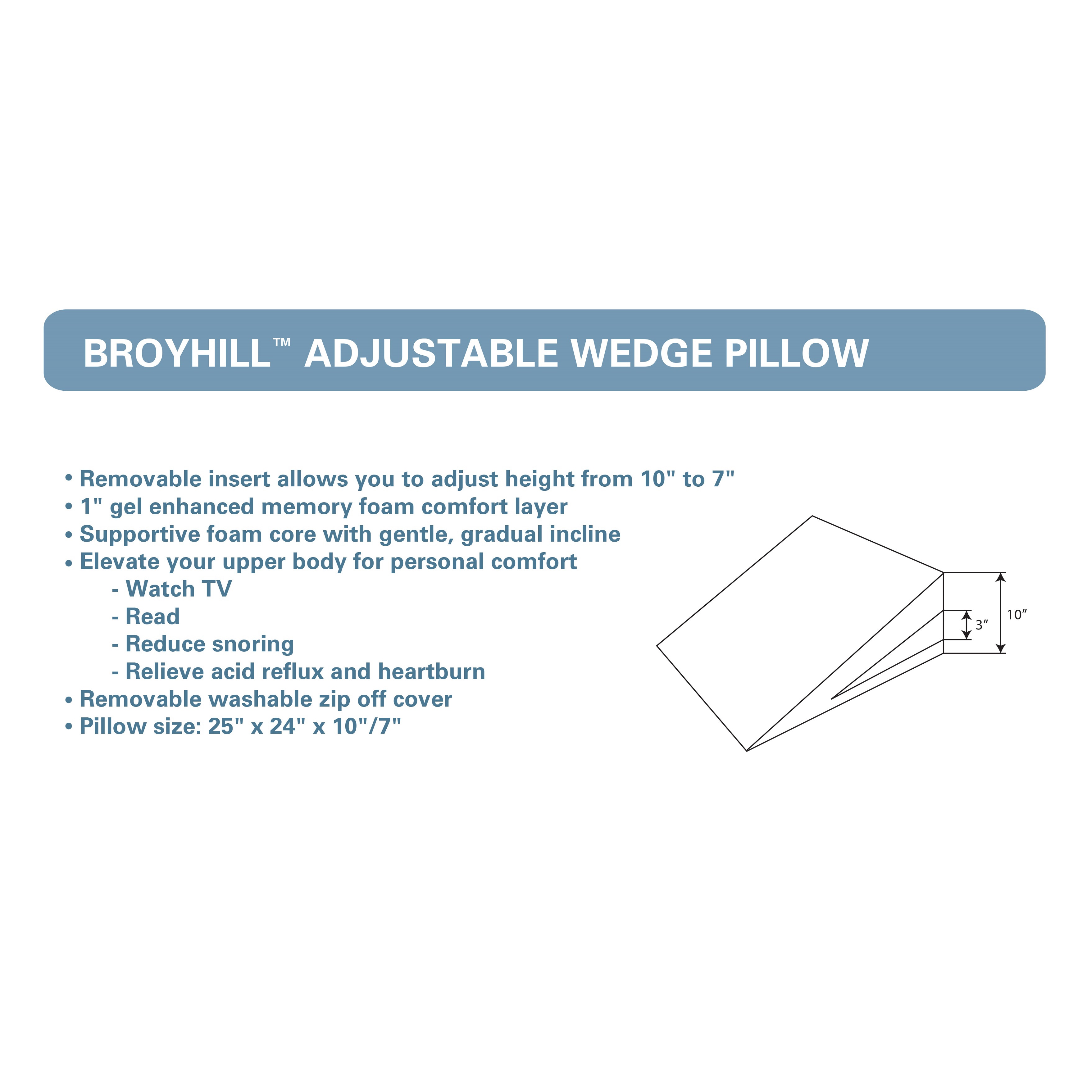 broyhill adjustable wedge pillow