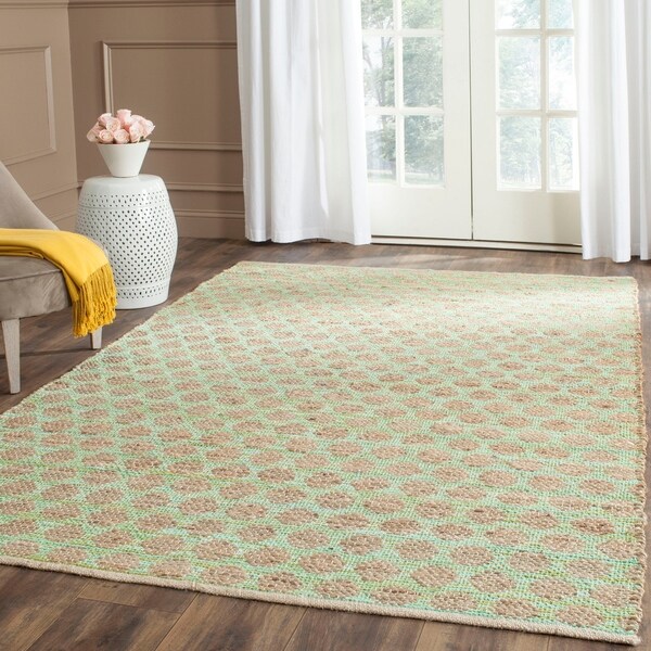 Safavieh Cape Cod Handmade Green / Natural Jute Natural Fiber Rug - 8' x 10'