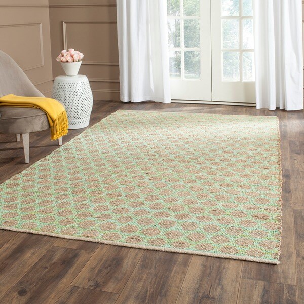 Safavieh Cape Cod Handmade Green / Natural Jute Natural Fiber Rug - 8' x 10'