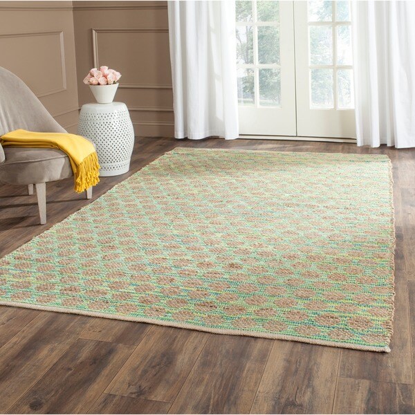 Safavieh Cape Cod Handmade Teal / Natural Jute Natural Fiber Rug - 8' x 10'
