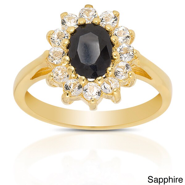 Dolce Giavonna Sterling Silver Multi Gemstone Flower Cocktail Ring