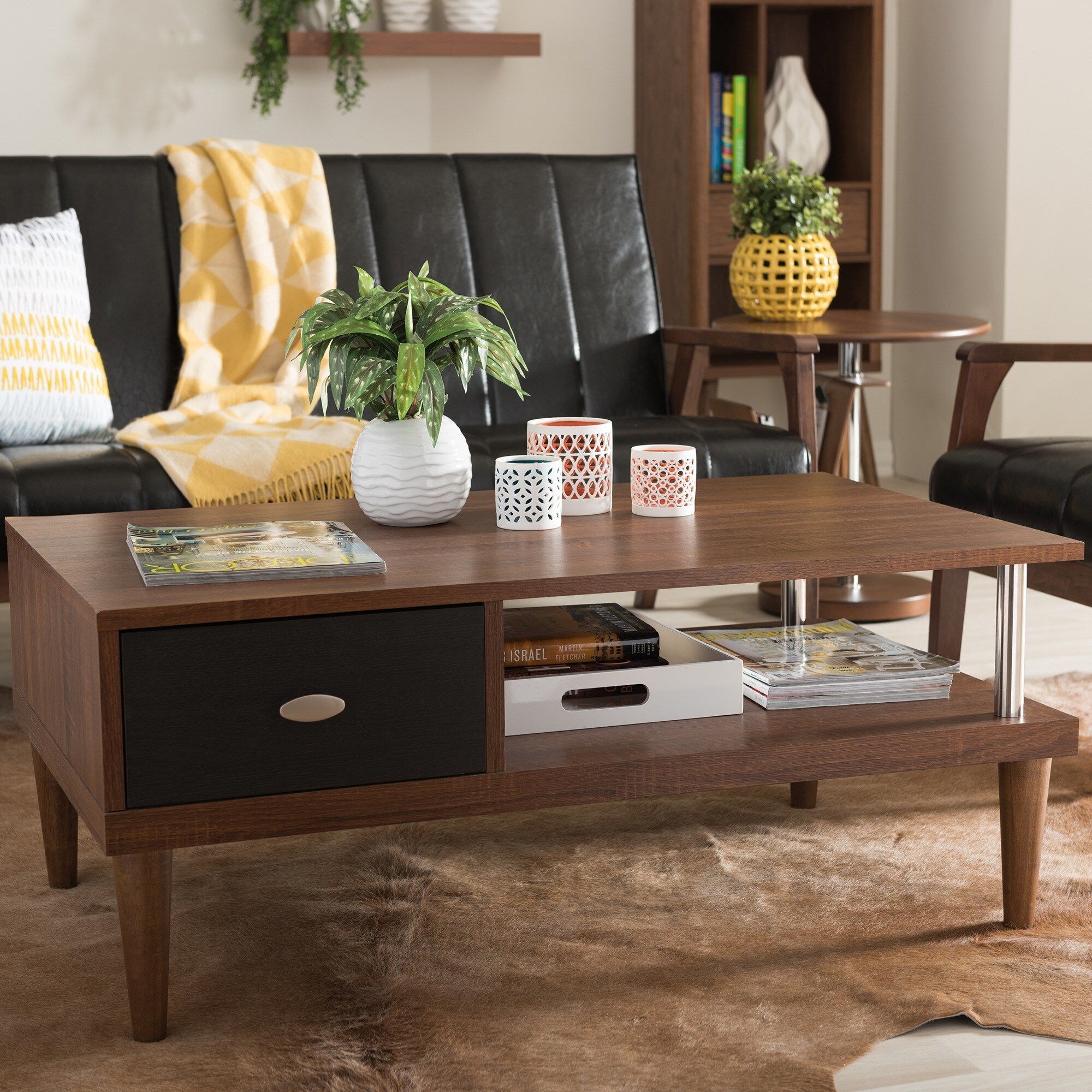 Baxton Studio Eastman Sonoma Oak Finishing Modern Coffee Table