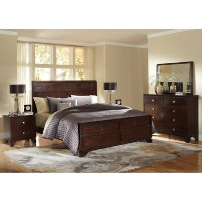 Baxton Studio Tichenor King 5 Piece Wooden Modern Bedroom Set