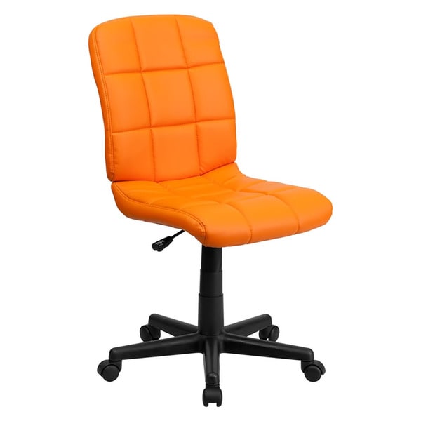 Offex Mid-Back Orange Quilted Vinyl Task Chair