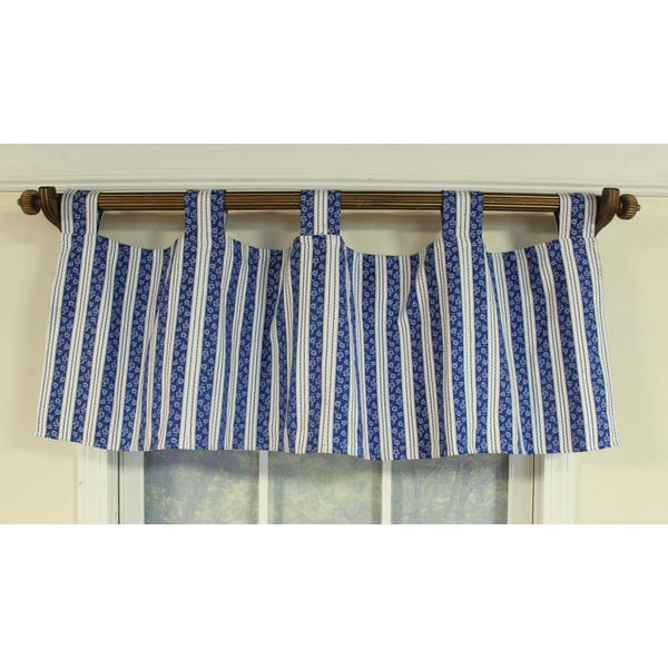 Icicles Blue Tab Top Window Valance Free Shipping Today X27 Icicles Blue Tab Top Window Valance