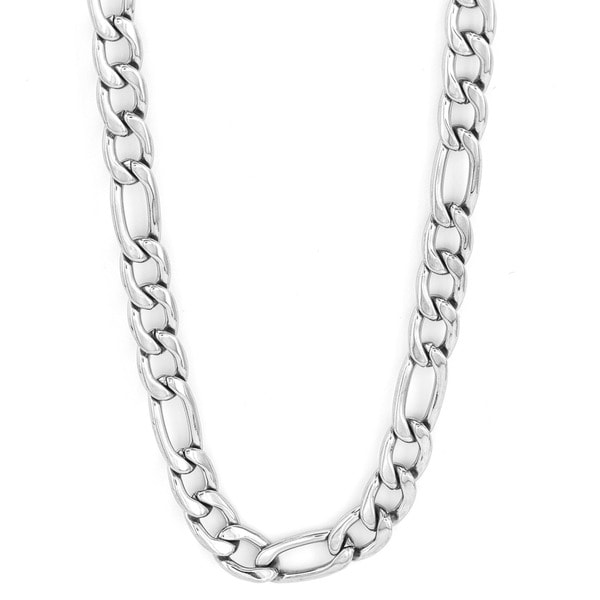 30-inch Stainless Steel Figaro Chain Necklace