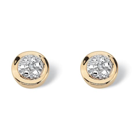 Round Diamond Accented Cluster Earrings in 10k Gold
