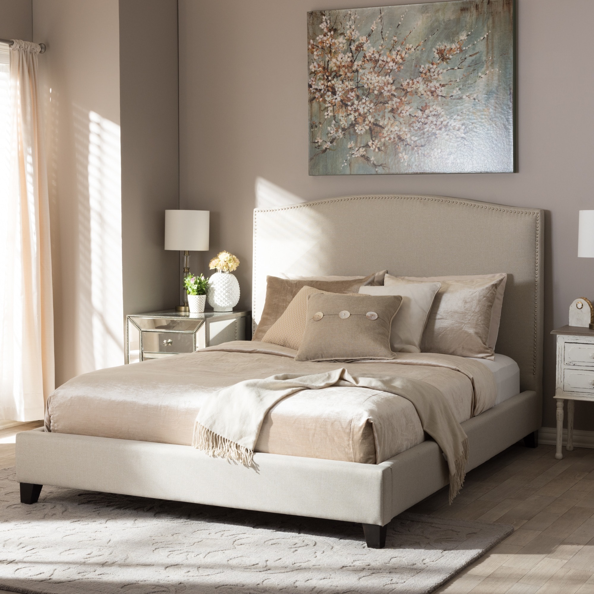 Baxton Studio Aisling Light Beige Modern Platform Bed
