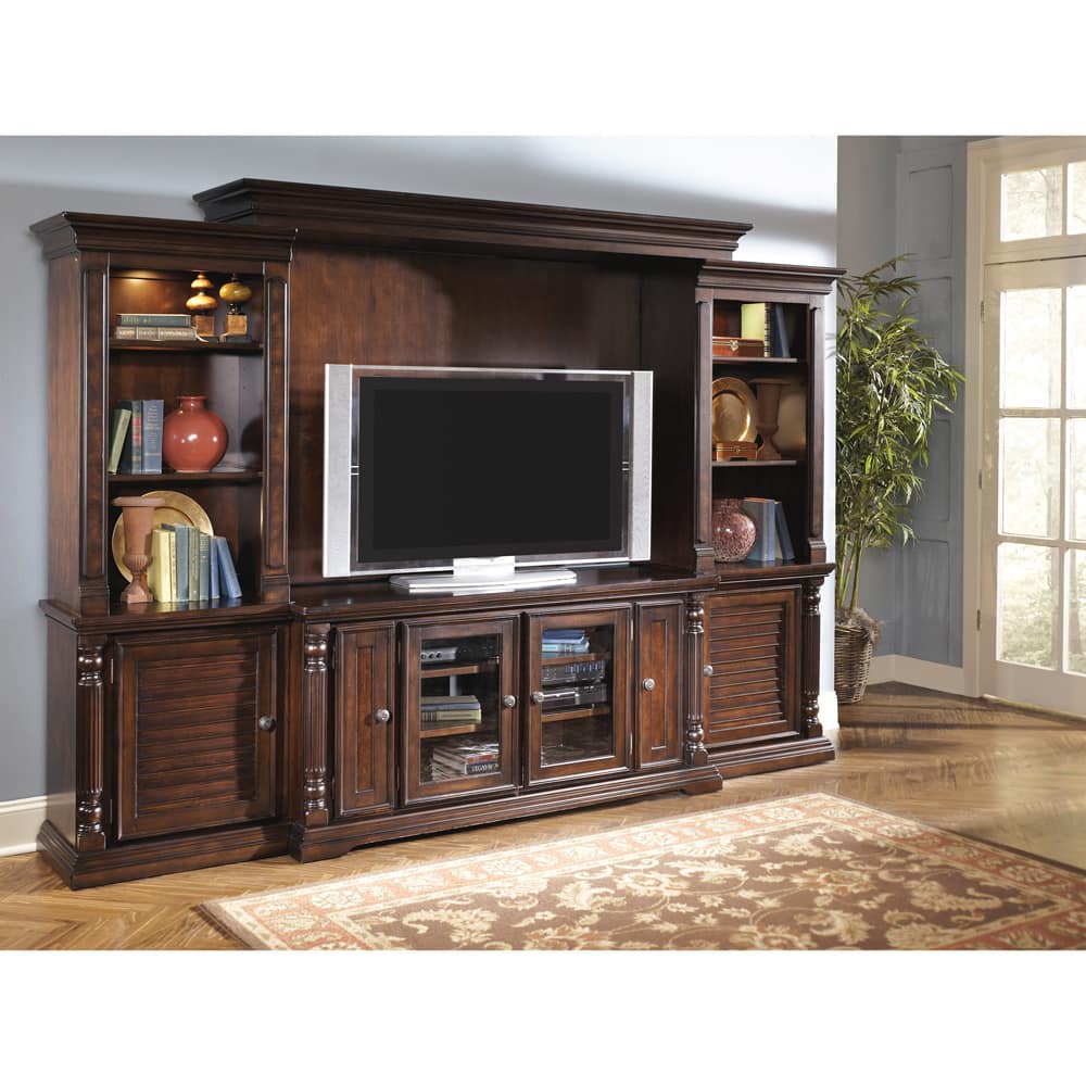 Signature Design by Ashley 'Key Town' Dark Brown Entertainment Center