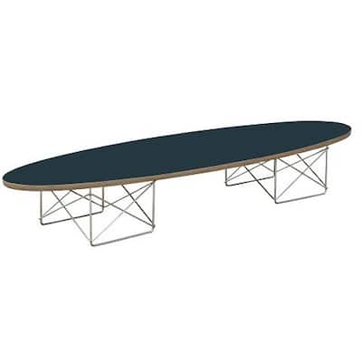 Wire Wood Black Coffee Table