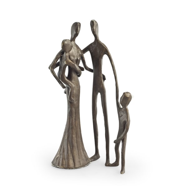 Family of Four Cast Bronze Sculpture