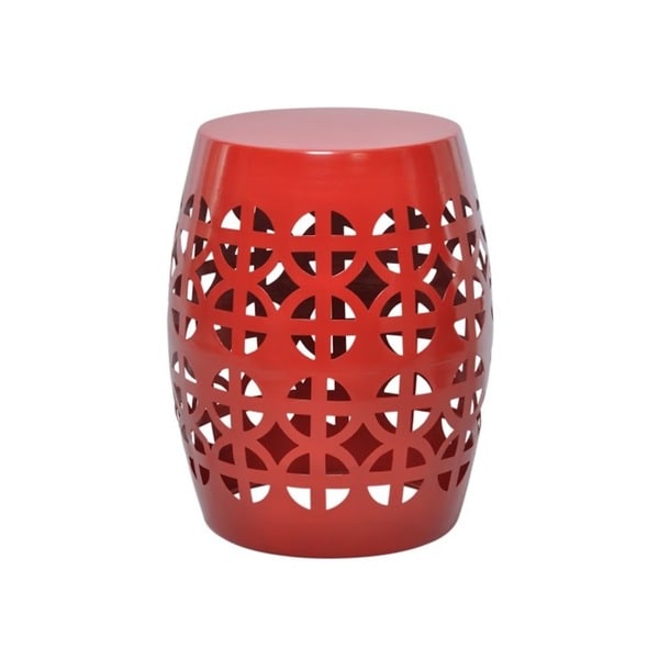 Artisan Red Garden Stool/ Side Table - Free Shipping Today ...