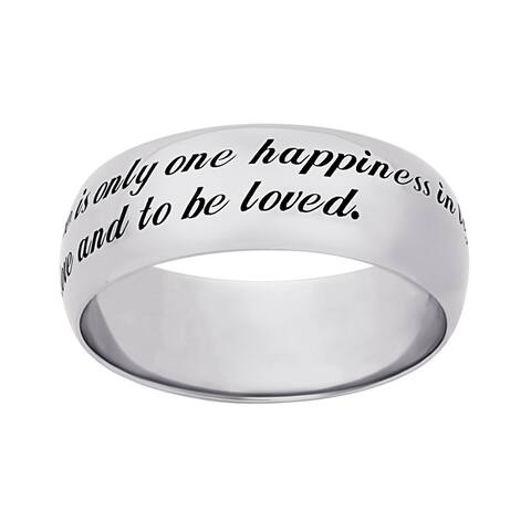 Sweet Sentiments Sterling Silver or Gold Over Sterling Engraved 'Love' Message Ring