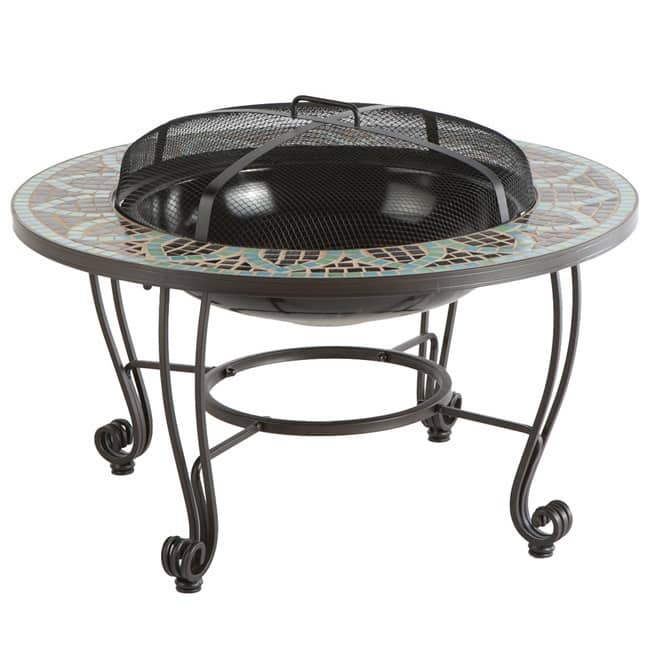 Le Mans Mosaic Wood Burning Fire Pit Table