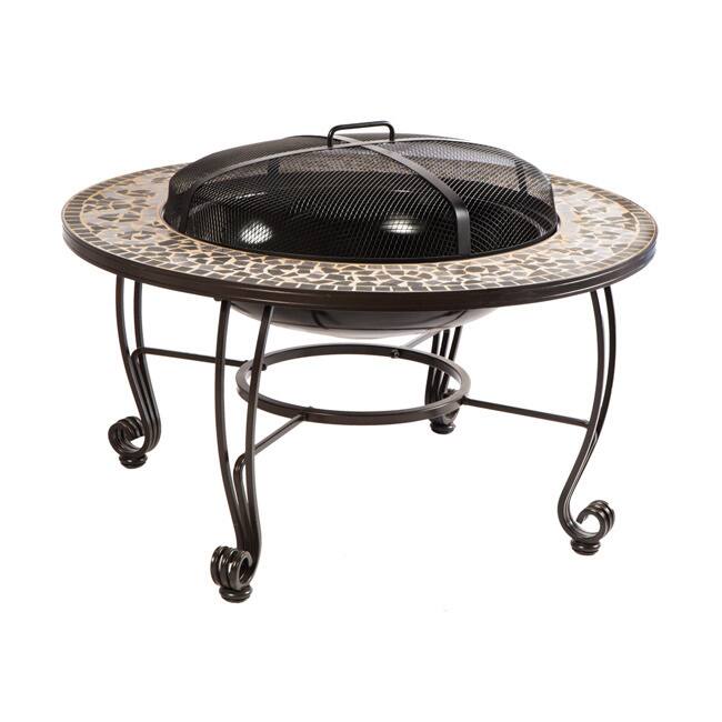Vulcano Mosaic Wood Burning Fire Pit Table